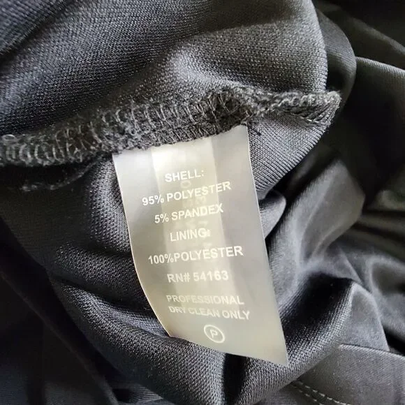 Calvin Klein Embellished Neck Long Sleeve Dress Black Gold Size 6 - Picture 5 of 12